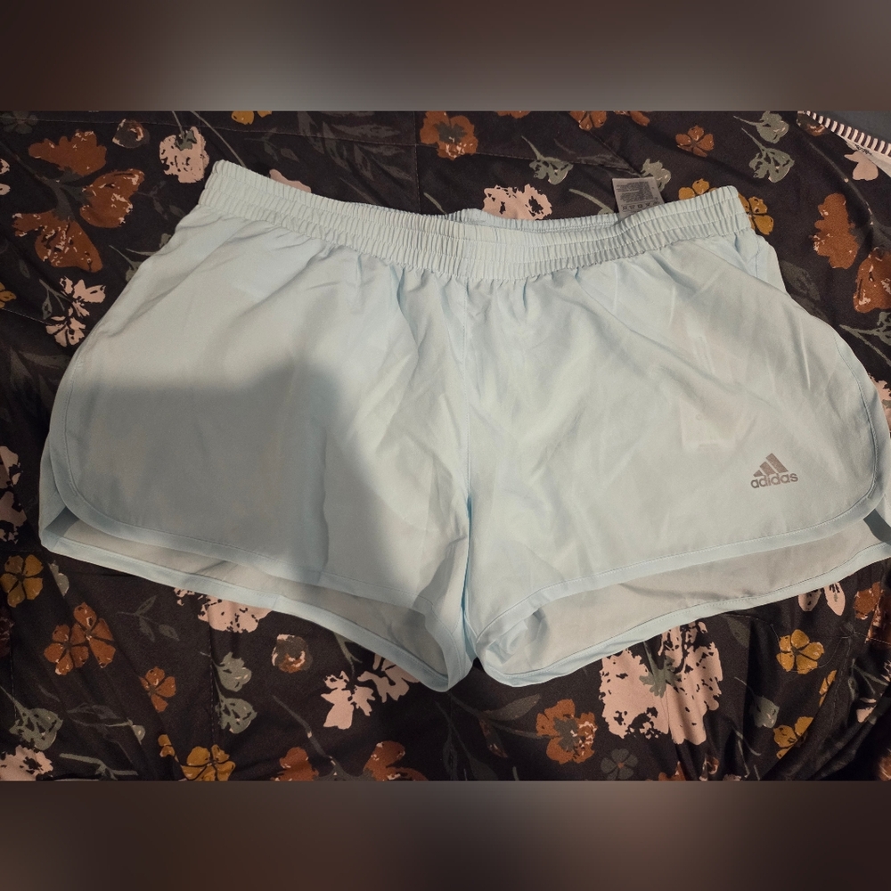 Adidas Light Blue Athletic Shorts